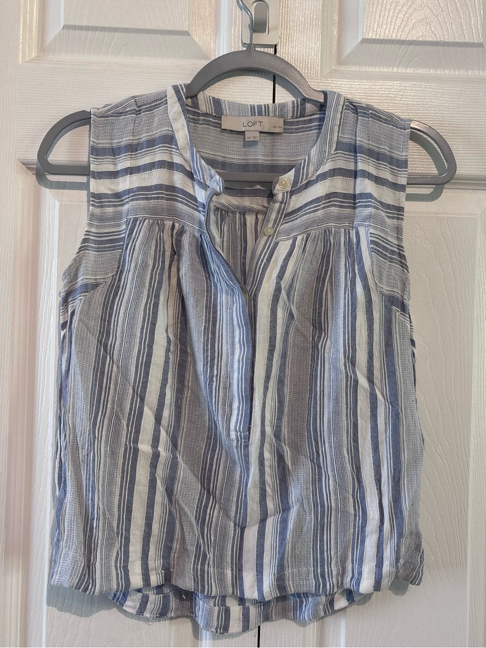 Loft Sleeveless Striped Blouse Top XXSP